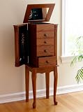 4-Drawer Jewelry Armoire - Oak