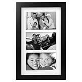 Malden Linear Wood Matted 5x7 Collage Black Picture Frame