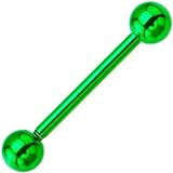 Green Electro Titanium Barbell Tongue Ring