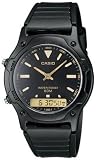 Casio Men's Core AW49HE-1AV Black Resin Quartz Watch with Black Dial
