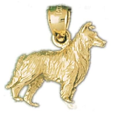 Cheap Girls Jewelry Dazzlers Solid 14k Gold 3D Collie Dog Charm Pendant Available in three colors from jewelsberry (weights: 4.0 grams only) For Sale