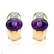 Earrings With 3.60ctw Precious Stones - Genuine Amethysts and Clean Diamonds Beautifully Crafted in 14K Yellow Gold. Total item weight 6.7g Length 16mm