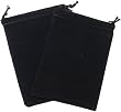 Chessex Dice: Velour Dice Bag Large (5 x 7) - BLACK - Holds Approximately 90-100 Dice