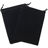Chessex Dice: Velour Dice Bag Large (5 x 7) - BLACK - Holds Approximately 90-100 Dice
