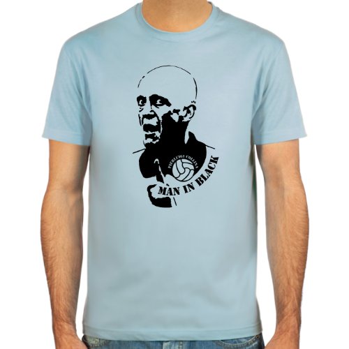 T-Shirt Pierluigi Collina ::: Farbauswahl: skyblue, sand, weiß oder deepred ::: Größen: S-XL ::: Fußball-Kult