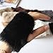 LOCOMO Women Girl Hand Warmer Fingerless Faux Fur Hair Gloves FAF035BLK Black