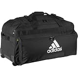 adidas Adidas Team Wheel Bag Carry All Your Gear In The Adidas Team Wheel Bag. It Has One Large Main Compartment With Heavy Duty ,10 Zippers, An Internal Zippered Compartment And Two Large External Side Zippered Compartments For Additional Storage Space. The Compression Straps On The