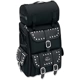 Saddlemen Deluxe Chrome Studs Sissy Bar Bags Luggage S3500S- (22"Hx16"Wx11"D) New
