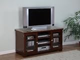Review Wild Orchid  / Stonegate Cherry TV Media Console Glass & Speaker Cloth