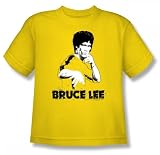 Bruce Lee - Yellow Splatter Suit Youth T-Shirt In Yellow