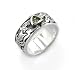 Genuine Green Moldavite Meteor Gemstone Celtic Knot Dragon Sterling Silver Ring (Size 6,7,8,9,10,11,12,13,14,15)