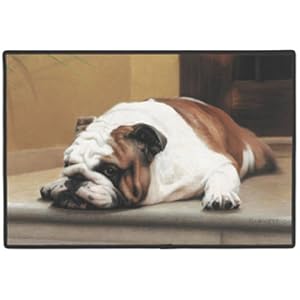 Bulldog on a Porch Dog Bull Dog Doormat Rug Mat Barrie Barnett
