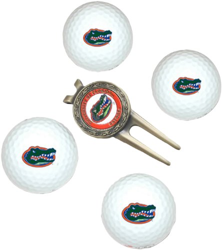 Florida Gators Pack Of 4 Golf Balls And Divet Tool Gift Set From Team Golf