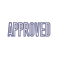 Xstamper Ecostamp "Approved" Title Stamp, 2 x 0.5 Inches, Blue (4411)