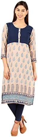 UPTOWNGALERIA Women's Handblock Straight Kurta