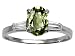 1.18 cts Genuine Green Sapphire and Diamond Engagement Ring - 14kt White or Yellow Gold