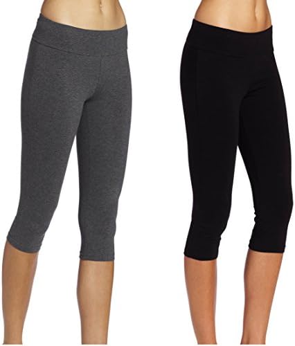 Ladyhers Women's Yoga Capris Pack #133 Small Black Grey