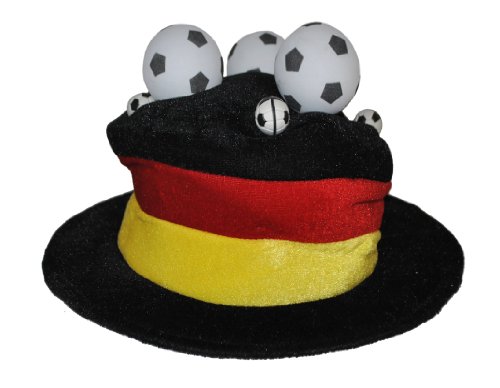 Pierro´s Artikel Zubehör Spaßhut Fußball Accessoires Kopfbedeckung Hut Hüte Deutschland Fanartikel für Karneval, Fasching, Motto Party / Deutschland Germany Fußball WM EM FAN Artikel