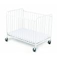 Foundations Stowaway Folding Compact Steel Crib with Foam Mattress, White
