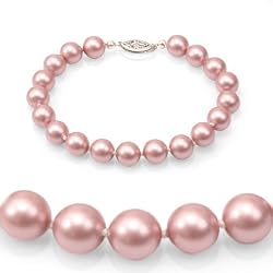 Genuine Swarovski Crystal Pearl Bracelet - Rose (8mm)
