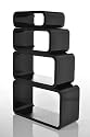 4 Space Age Lounge Cuben Cubes Regal schwarz lackiert oval