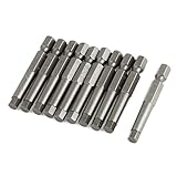 uxcell ドライバービット　メタル製　交換部品　グレー　ダブルサイド　10本入 5x6mm
