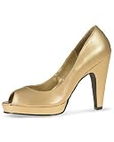 Peep-toe platform pump