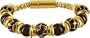 Brown Gold Animal Pattern Beaded Bracelet with Magnetic Closure