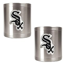 Chicago White Sox MLB 2pc Stainless Steel Can Holder Set- Primary Logo by Great American Products