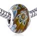 Pandora Chamilia Trollbeads Compatible Murano Glass Charm Bead Flower Beads, 5mm Sterling Silver Core Fits Most Bracelets