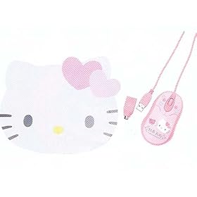 Sanrio Bear Hello Kitty Pink Mouse and Mouse Pad Set