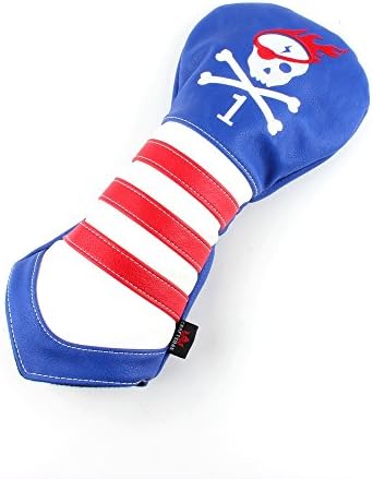 Casar Golf Blue Skull Synthetic Leather 1# Golf Driver Cover Headcover for Taylormade M1 SLDR R15 Titleist 915 Callaway Big Bertha 815, 816 Cobra FLY Z Driver Club