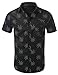 URBANCREWS Mens Hipster Hip Hop Lightweight Button Down Shirts- Various Prints