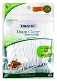 Dentek Deep Clean Bristled Picks 250's (3-Pack) with Free Nail File