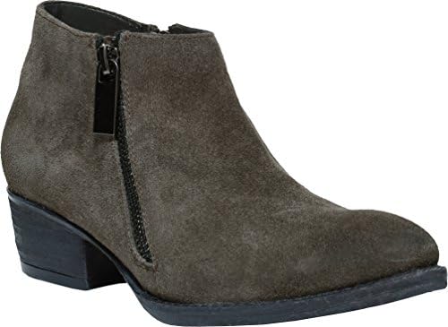 Cavalone Saga Women's Suede Leather Pointed Toe Ankle Booties, Charcoal, 39