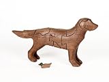 Wooden 3-D Puzzle - Labrador Retriever with Duck Inside, Walnut