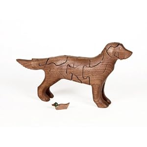 Wooden 3-D Puzzle - Labrador Retriever with Duck Inside, Walnut by 