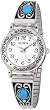 Geneva Womens 82599KOL Round White Dial Antique Silver Watch