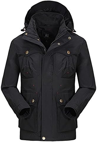 Stylebek Men's Autumn New Loose Outdoor Waterproof Breathable Jacket Black 4XL /US L chest:42.5"