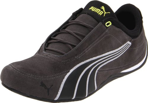 Puma Drift Cat 4 Suede Fashion Sneaker,Dark Shadow/Black/Lime Punch,11.5 M US Men