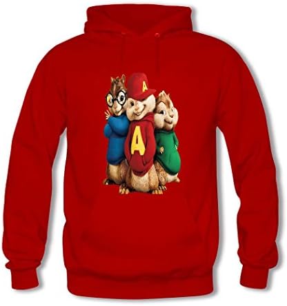 HOZA Diy Men's Alvin And The Chipmunks Custom Printing Adult Hoodie Sweatshirts Large Red