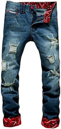 Younet Men's Ripped Distressed Patches Slim Denim Jeans Style 4 31