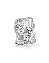 Bling Jewelry Multi Star Clear CZ 925 Sterling Silver Charm Bead Fits Pandora