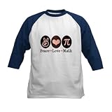 Peace Love Math Pi Kids Baseball Jersey