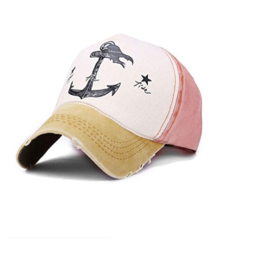 Binmer(TM)Men Women Baseball Cap Anchor Sun Outdoor Sport Snapback Hat (Yellow)