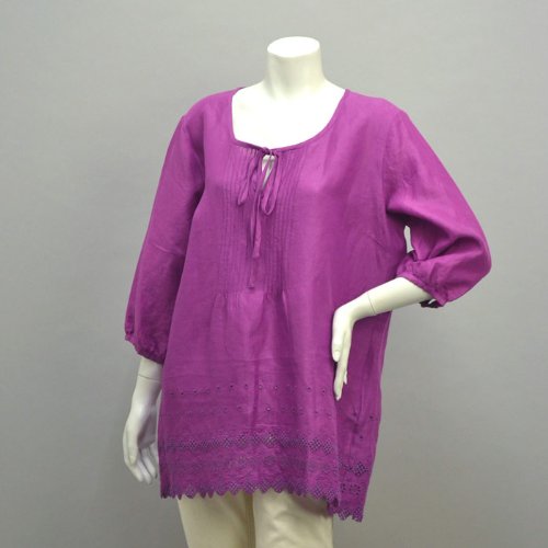 (エレナミロ) ELENA MIRO 七分スリーブチュニック 46 パープル 並行輸入品