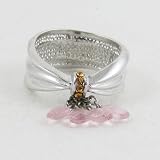 Pink Gem Drops Sterling Silver Ring Size 8