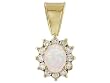 14K Yellow Gold Opal and Diamond Pendant