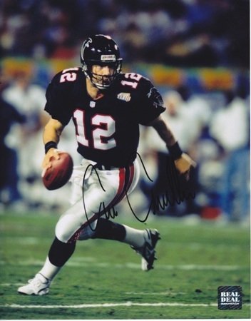 Chris Chandler Autographed/Hand Signed Atlanta Falcons 8x10 Photo - Super Bowl XXXIII