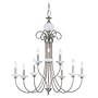 Sea Gull Lighting 31108-965 Nine-Light Montclaire Chandelier, Antique Brushed Nickel Finish